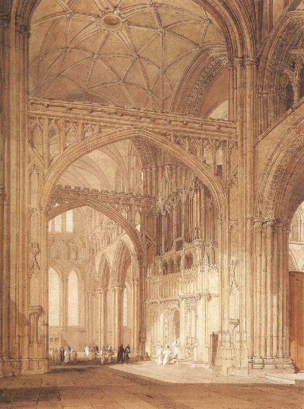 J.M.W. Turner Interior of Salisbury Cathedral,looking towards the North Transept oil painting picture